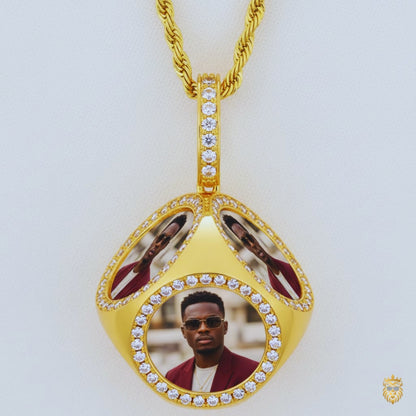 Personalized jewelry necklace featuring custom memorial photo pendant