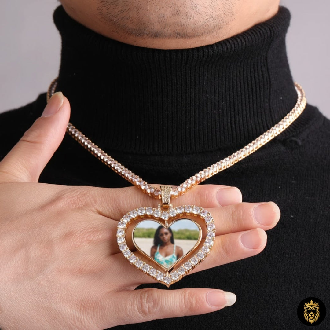 Personalized heart photo necklace designed for men and women fashion jewelry
