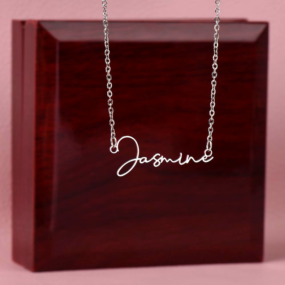 Handmade custom name necklace with fine jewelry craftsmanship