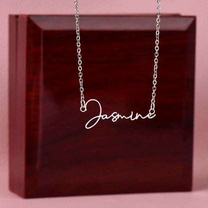 Handmade custom name necklace with fine jewelry craftsmanship