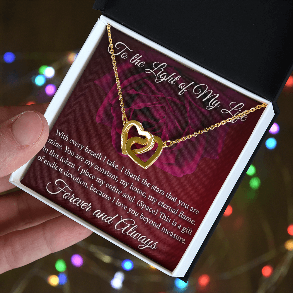 White gold heart necklace gift for wife