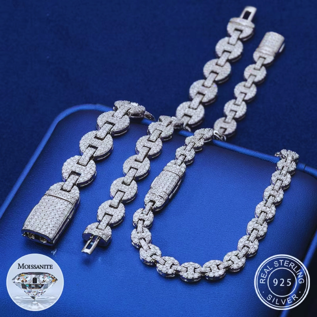 Iced Out Moissanite Cuban Link Bracelet