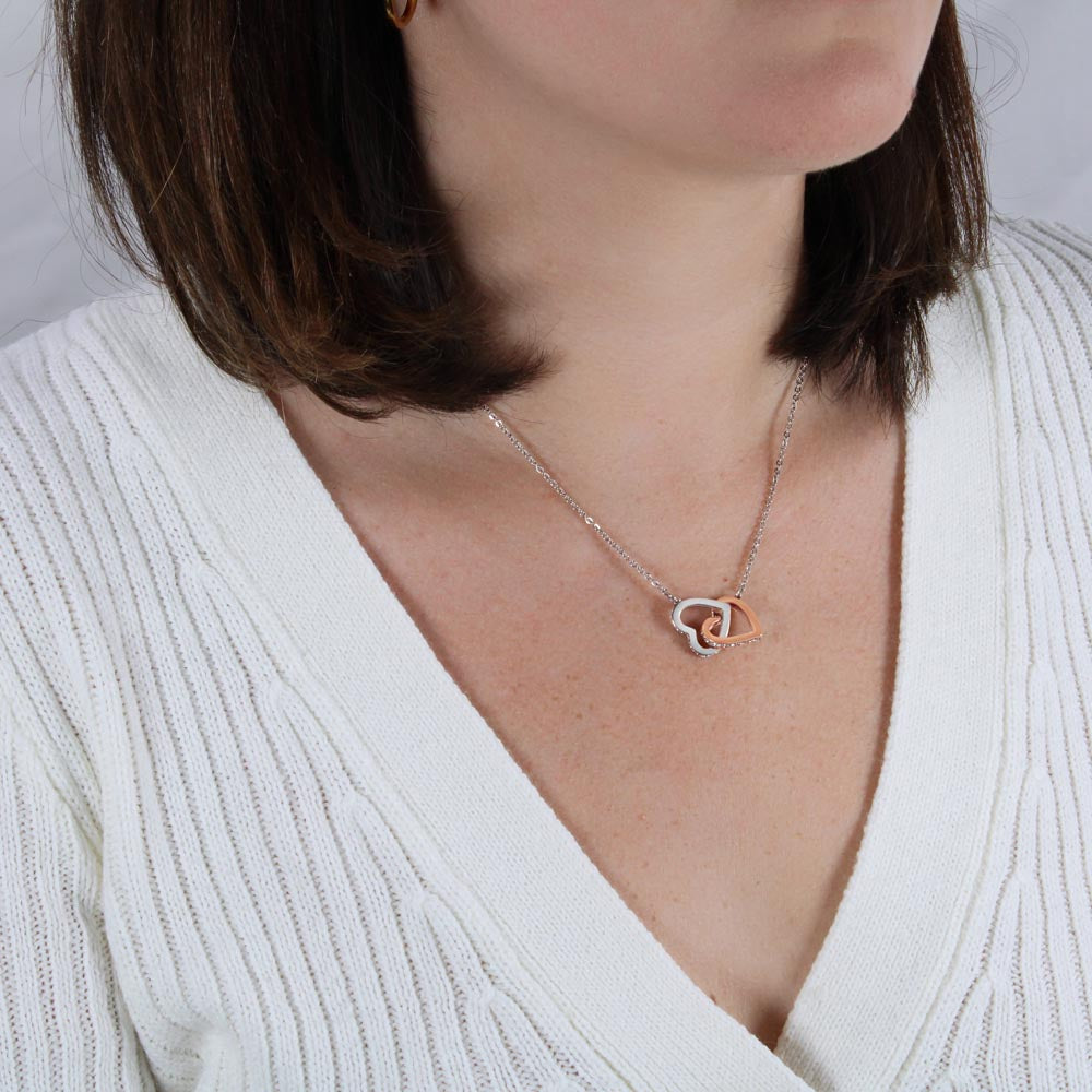 Necklace featuring intertwined hearts symbolizing eternal love