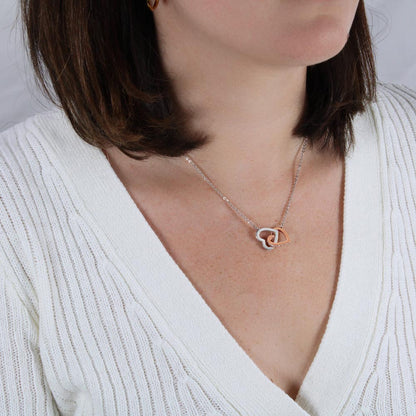 Necklace featuring intertwined hearts symbolizing eternal love