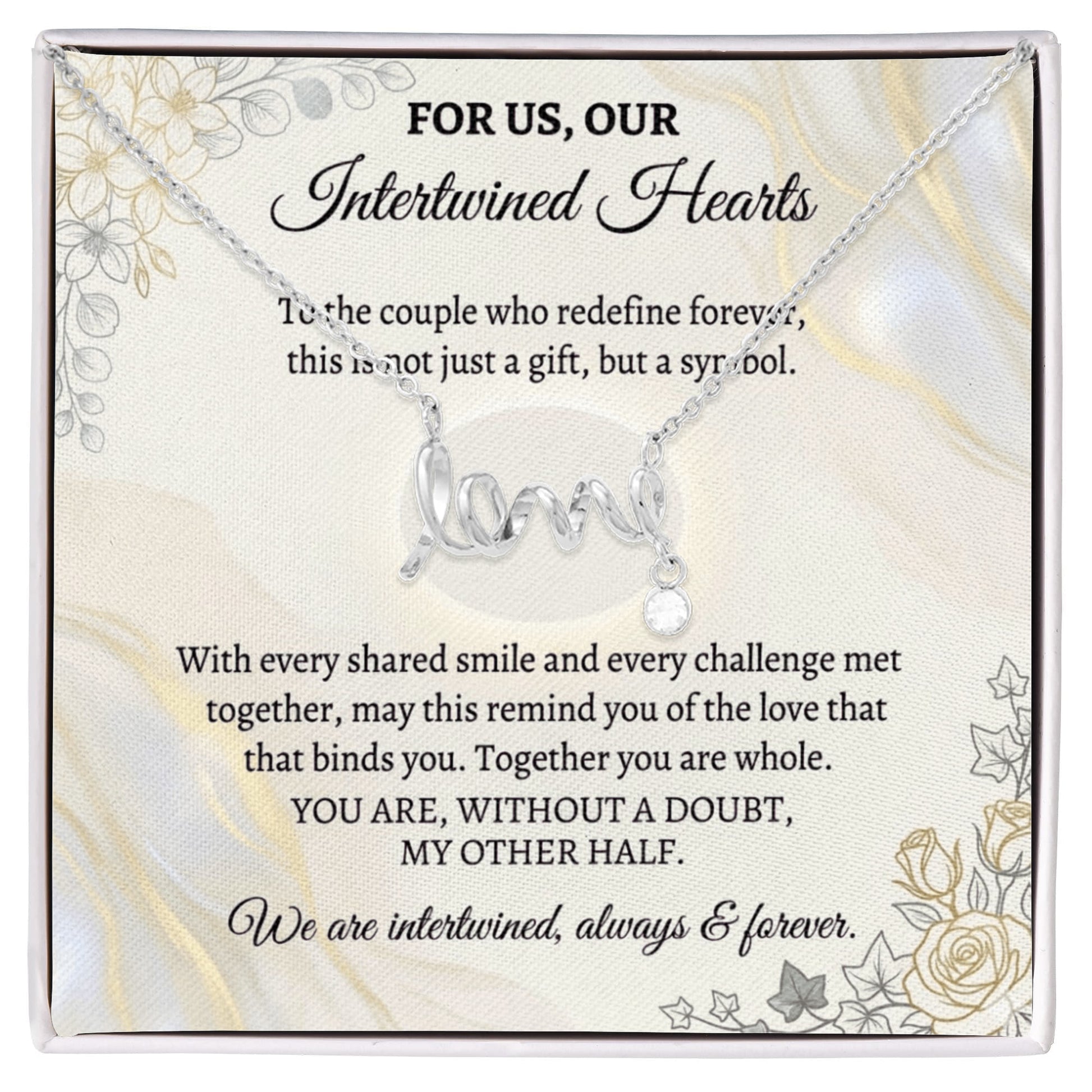 Elegant scripted love jewelry for women