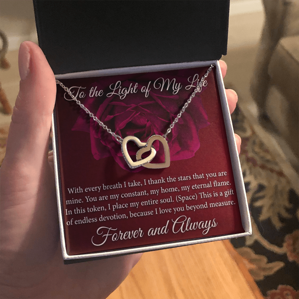 Heart necklace with crystal accents for women