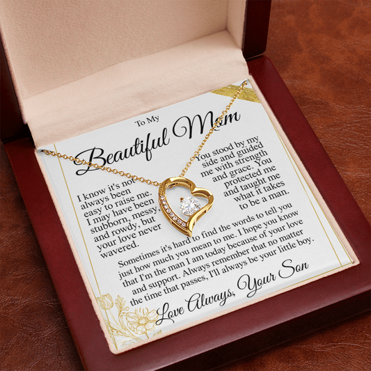 Romantic interlocking hearts pendant for mom