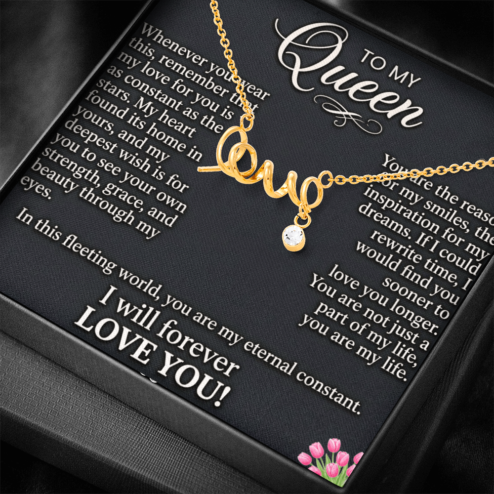 Elegant love necklace worn by woman