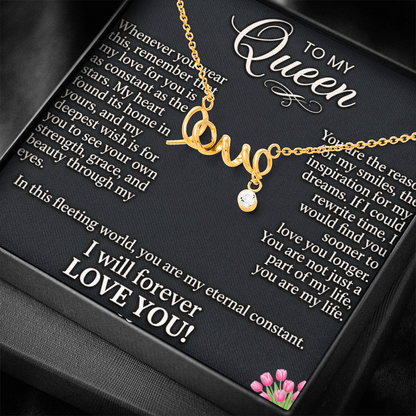 Elegant love necklace worn by woman