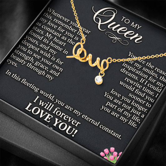 Elegant love necklace worn by woman