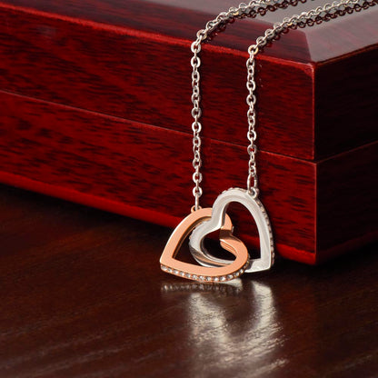 Premium gold plated interlocking hearts necklace for couples