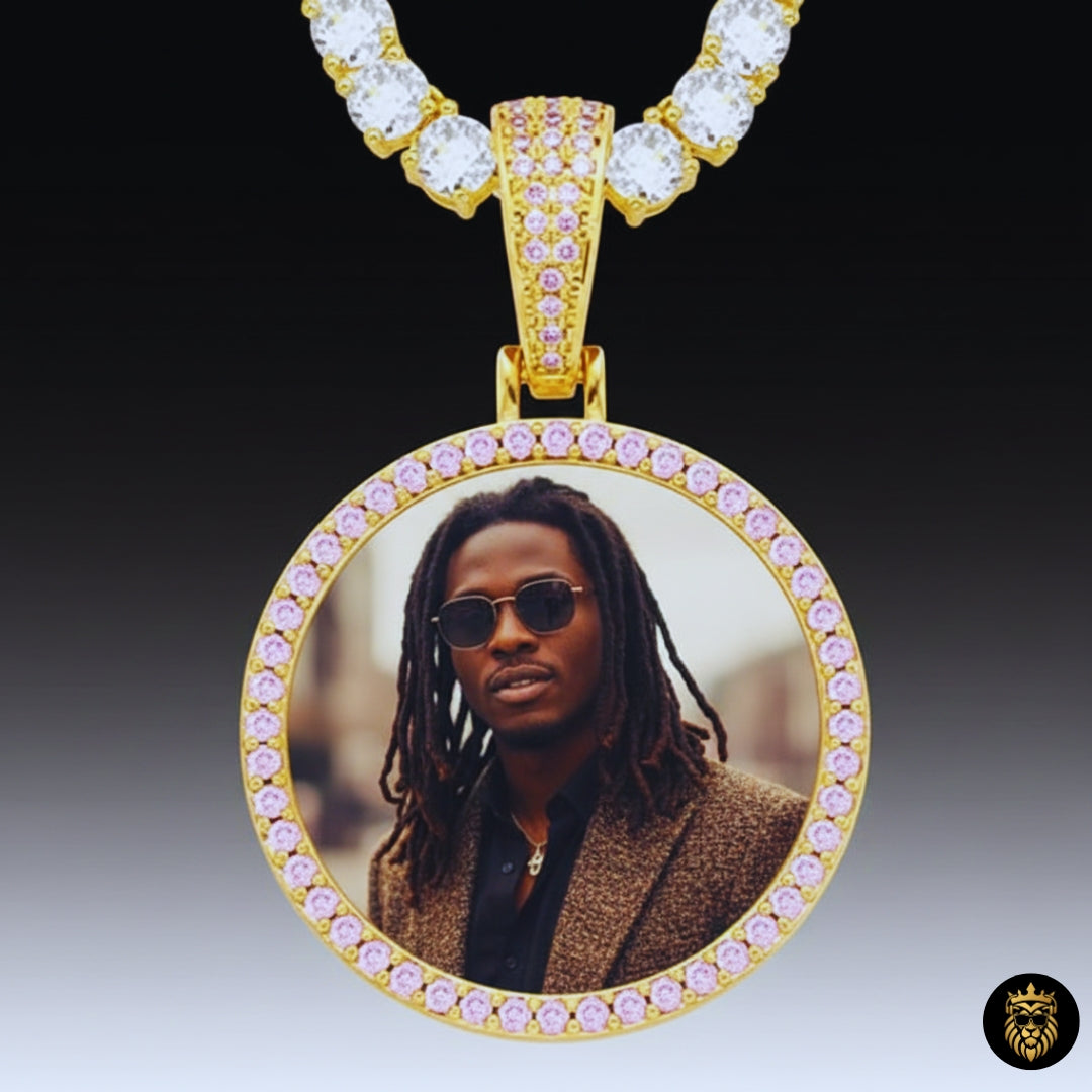 Stylish pink custom necklace with AAA cubic zircon