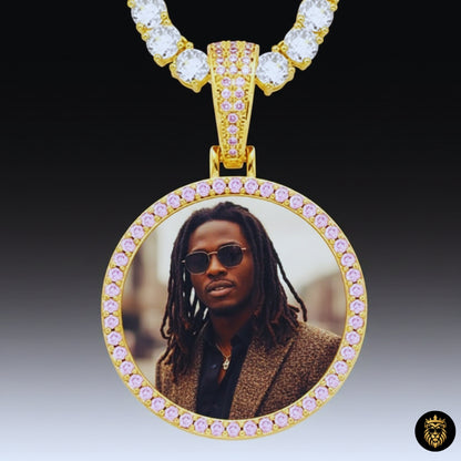 Stylish pink custom necklace with AAA cubic zircon