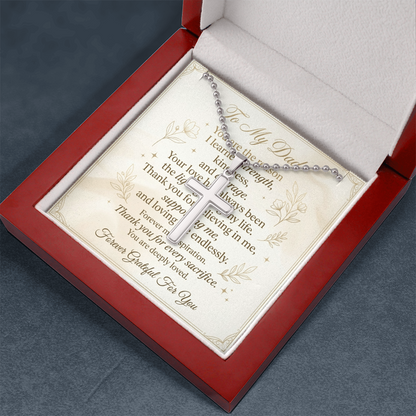 Matte finish cross necklace designed for masculine style