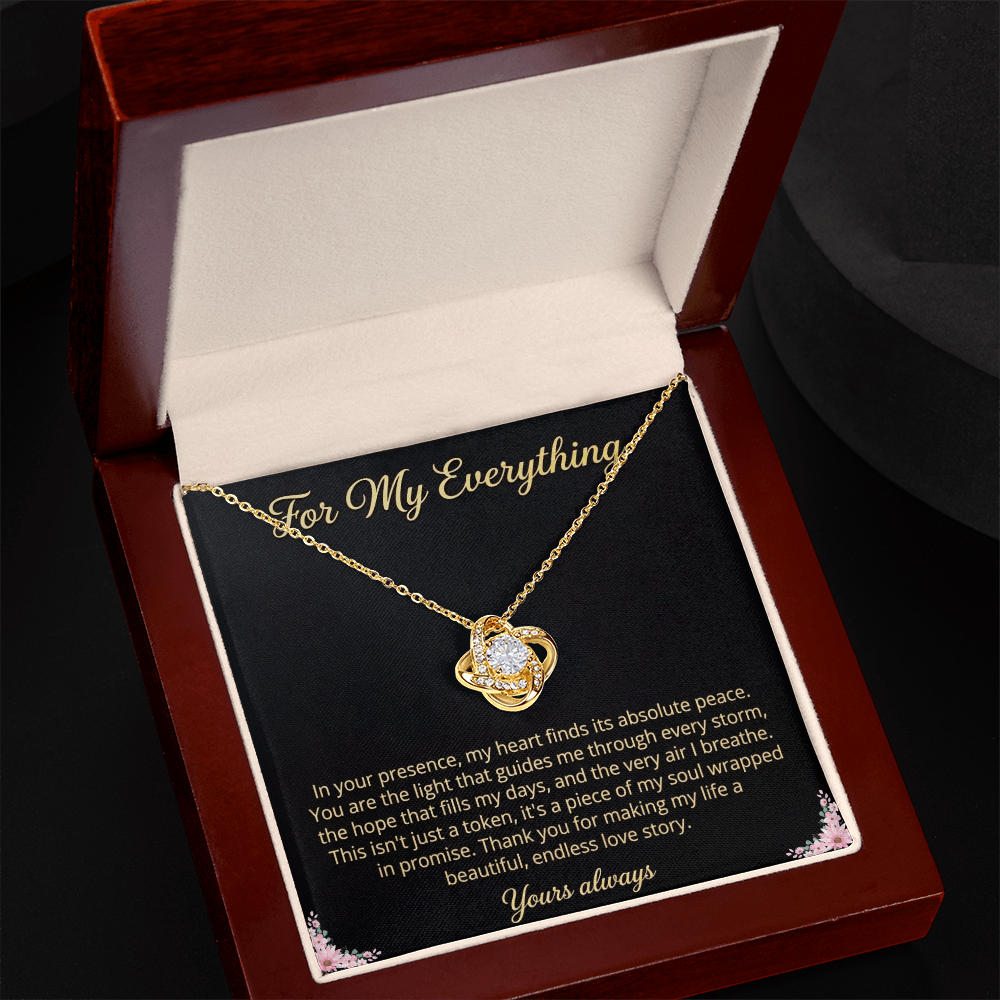 Love Knot Necklace with premium cubic zirconia crystal