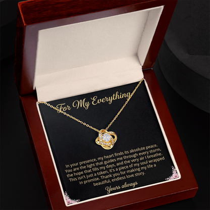 Love Knot Necklace with premium cubic zirconia crystal