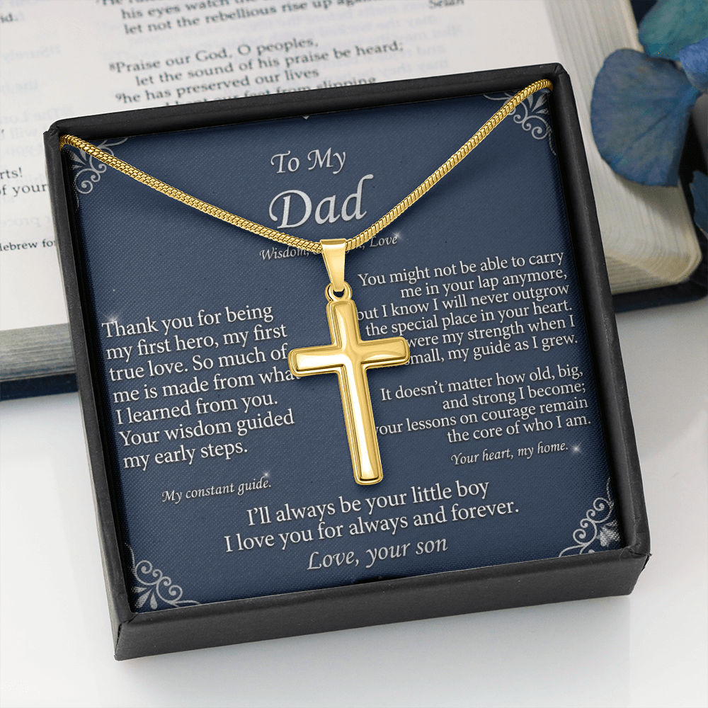 Elegant religious cross pendant necklace with masculine snake chain design