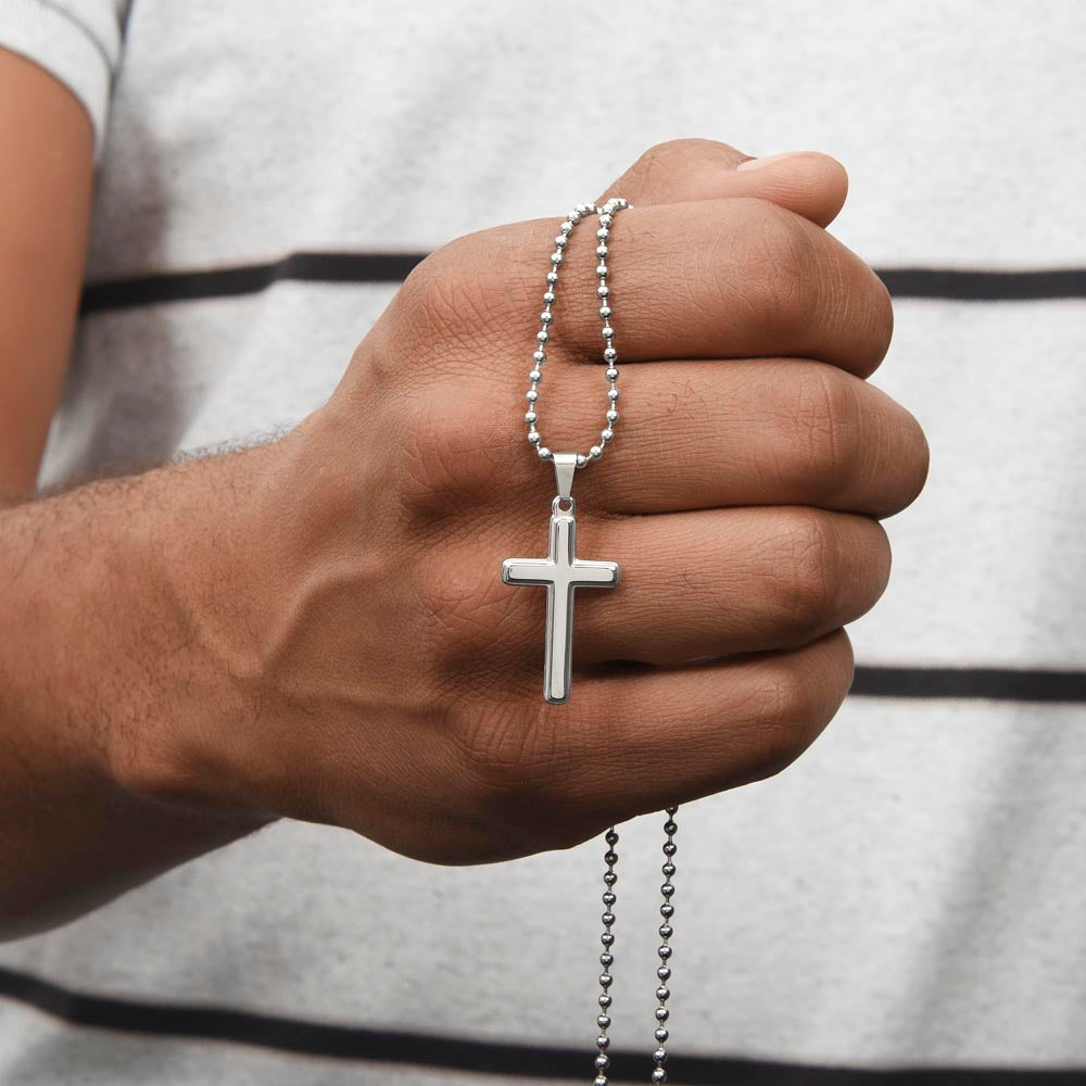 Minimalist cross necklace for men simple elegant design