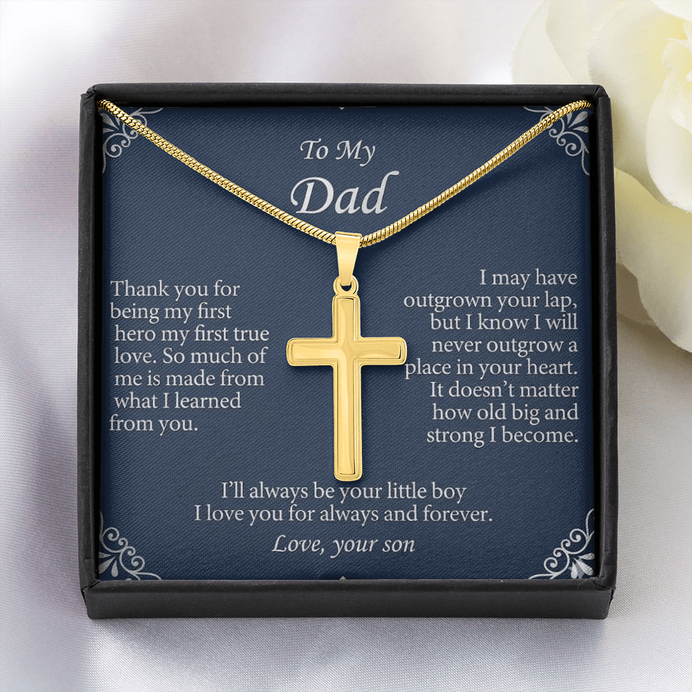 Minimalist cross necklace design for men and fathers