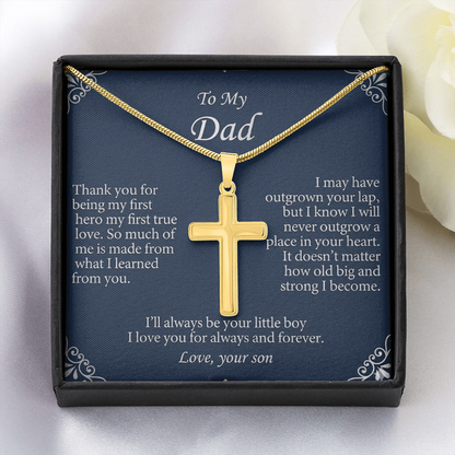 Minimalist cross necklace design for men and fathers