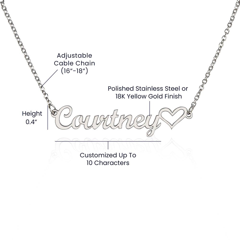 Simple minimalist heart necklace with personalized engraving