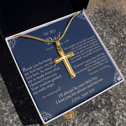 Modern masculine cross necklace design suitable for gifting fathers