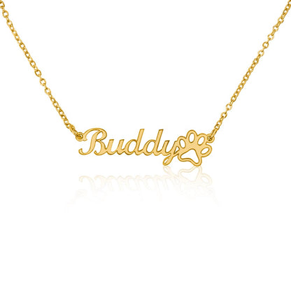 Stylish paw print necklace designed for dog lovers and pet owners