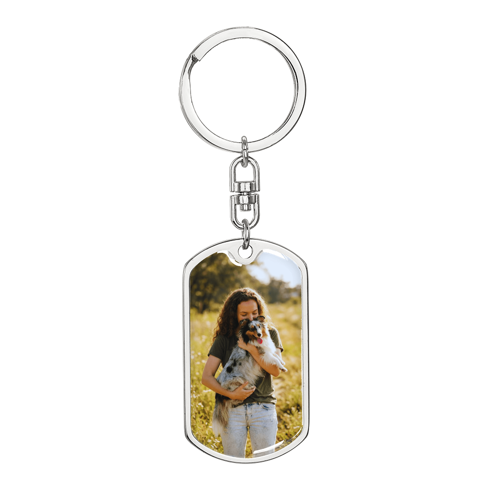 Custom photo memory keychain gift for loved ones