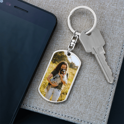 Personalized family memory photo keychain