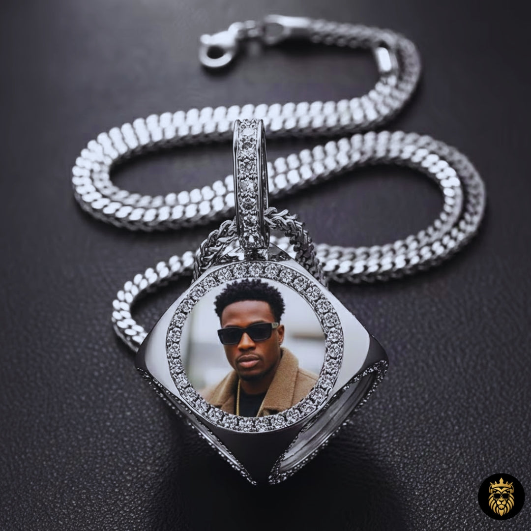 Personalized memory necklace for men and women with custom uploaded photo