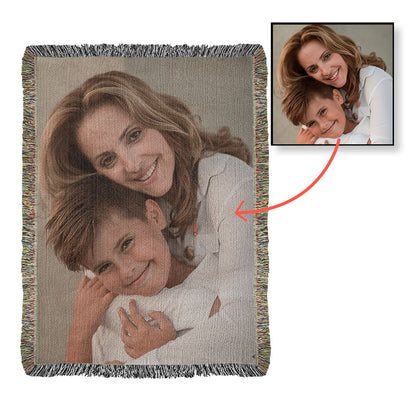 Custom Father's Day woven photo throw.