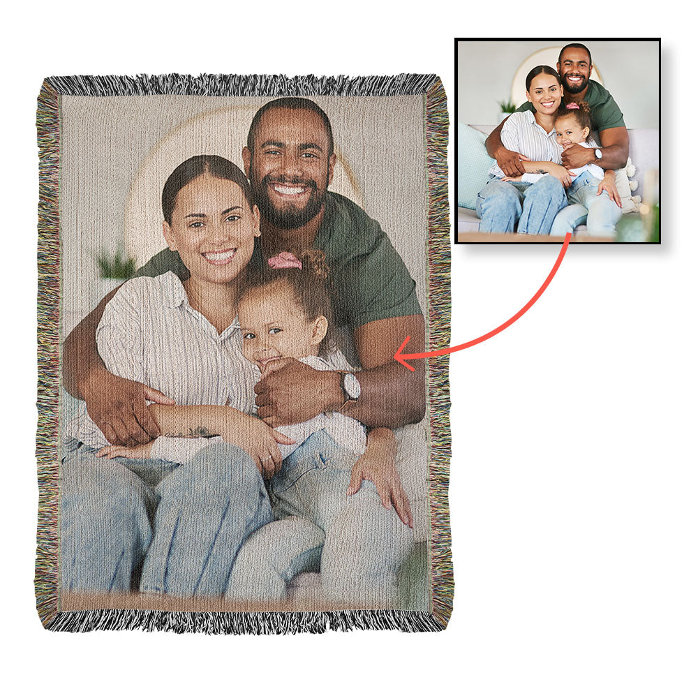 Custom memory blanket displaying a cherished wedding image.
