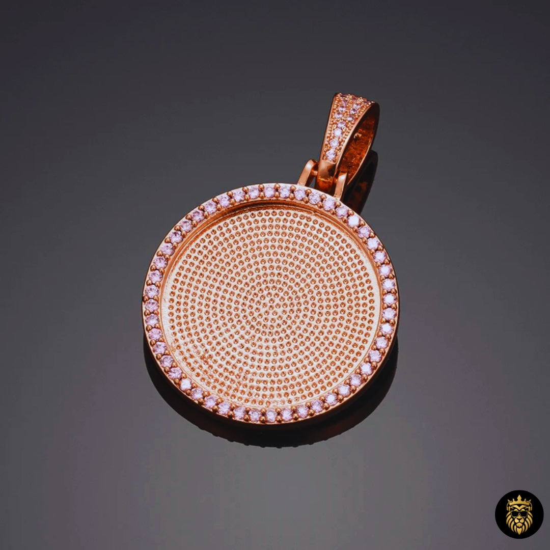 Detailed view of pink AAA cubic zircon pendant necklace