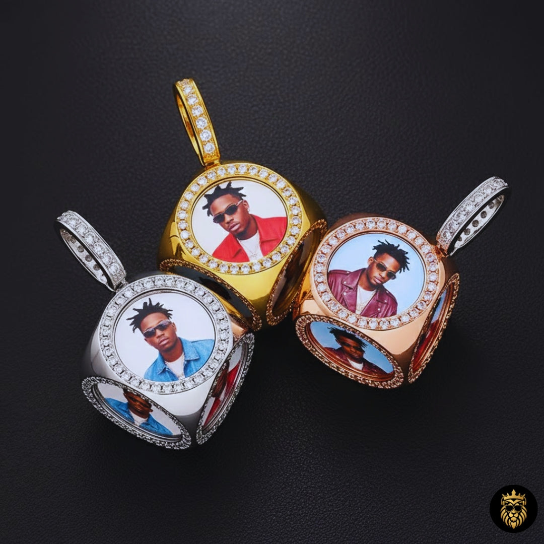Memorial necklace with personalized photo insert for loved ones