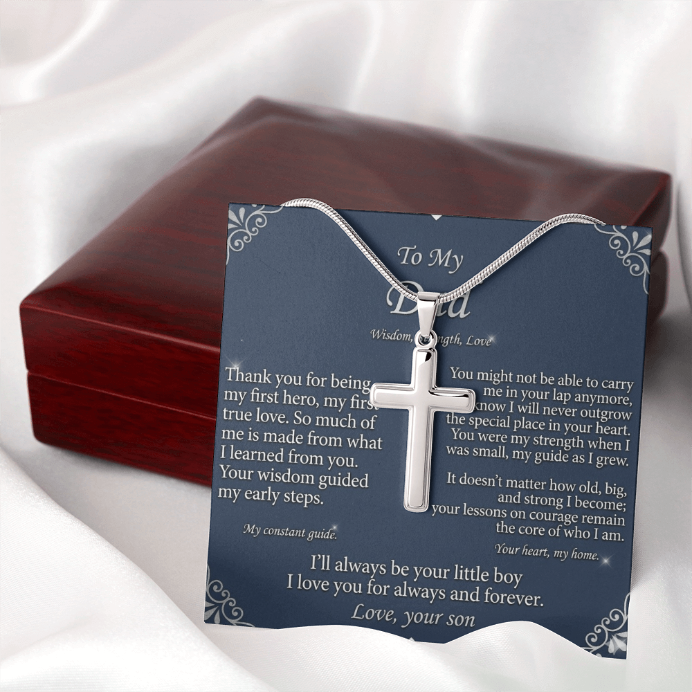 Cross pendant necklace presented as premium Father’s Day gift for stylish men