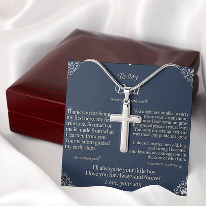 Cross pendant necklace presented as premium Father’s Day gift for stylish men