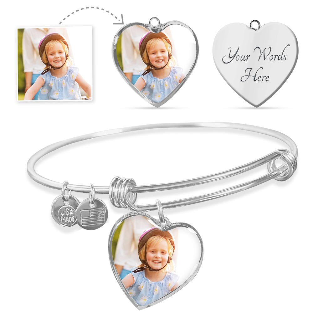 Premium heart bangle bracelet for kids with elegant design