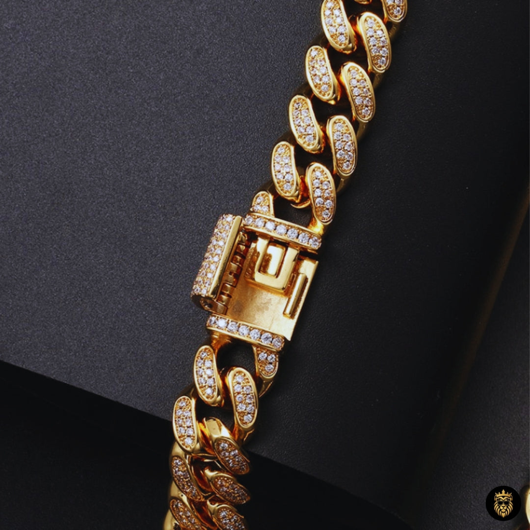 Iced out Cuban bracelet designed for hip hop fashion and streetwear style