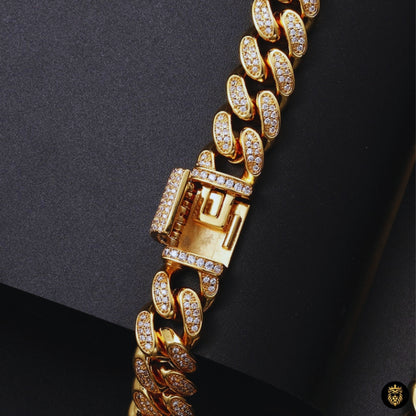 Iced out Cuban bracelet designed for hip hop fashion and streetwear style