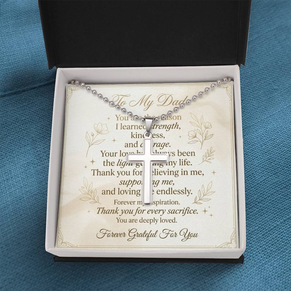Religious cross necklace gift ideal for Christian fathers