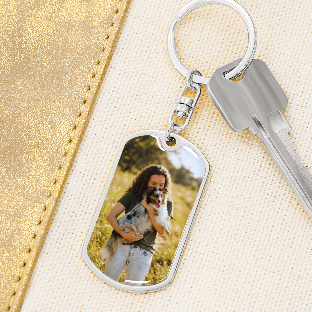 Stylish custom dog tag keychain design