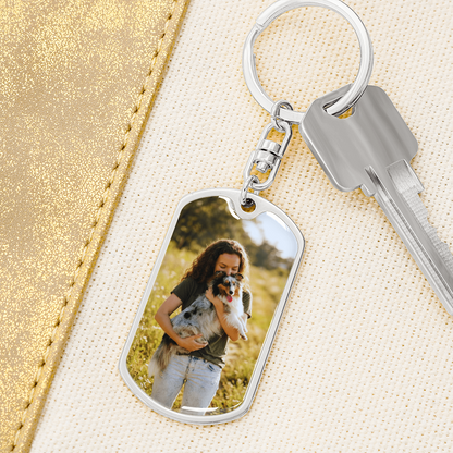 Stylish custom dog tag keychain design