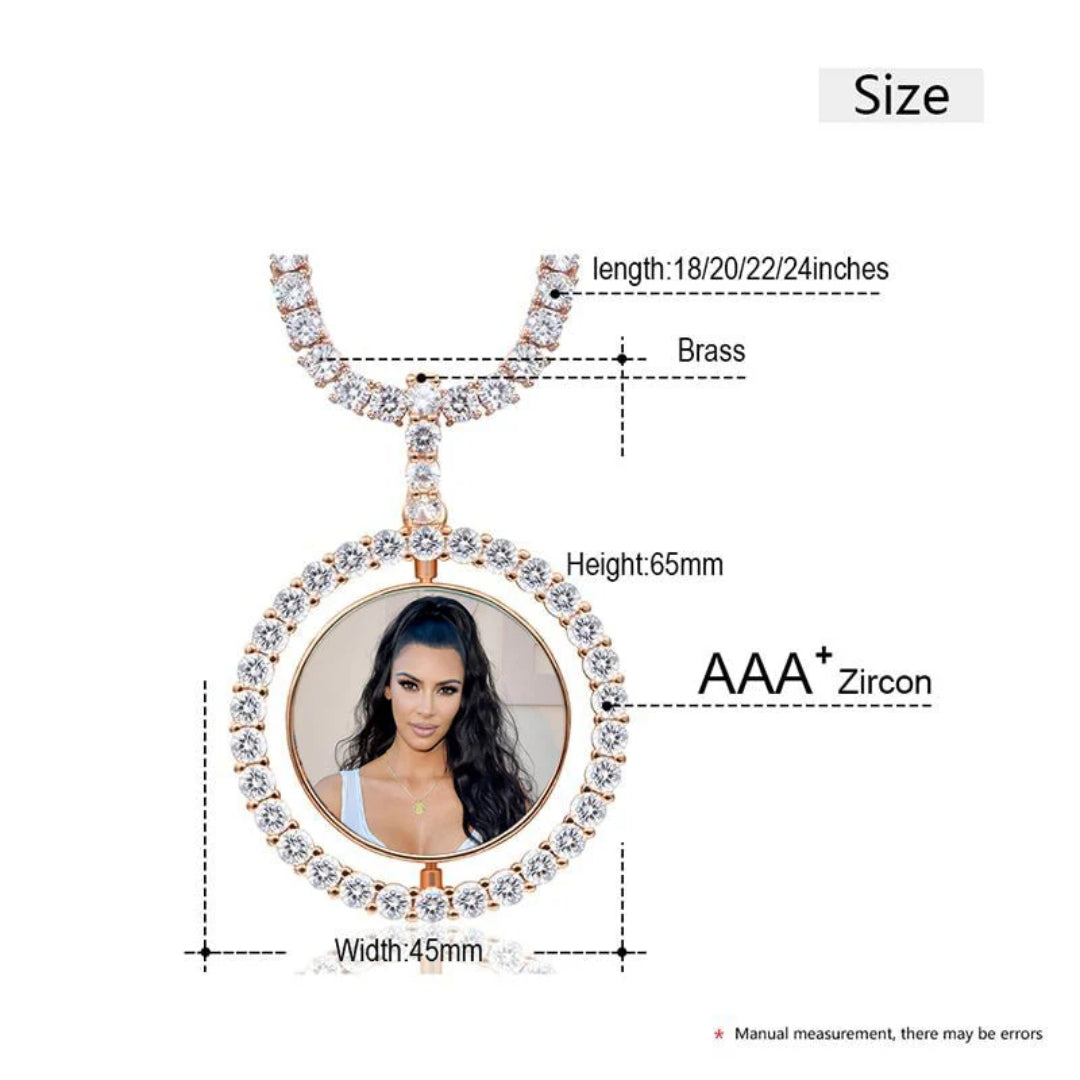 Memorial photo medallion necklace with luxury hip hop style