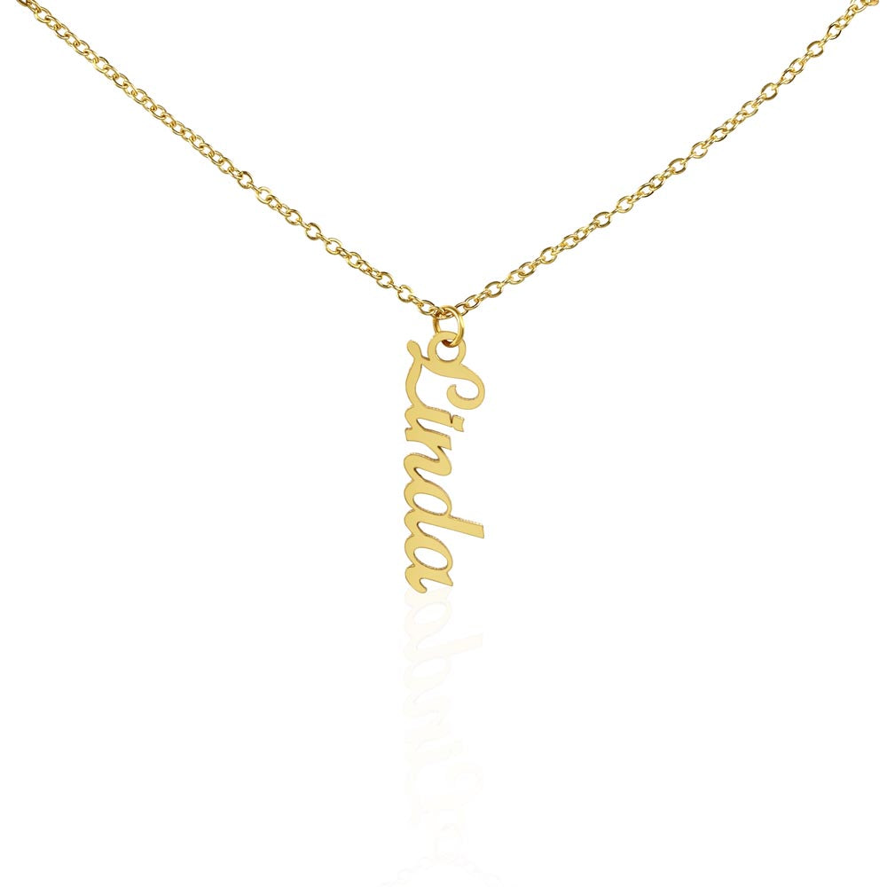 Silver stainless steel bar necklace with custom name engraving