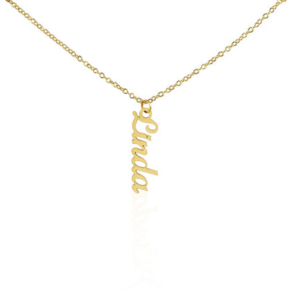 Silver stainless steel bar necklace with custom name engraving