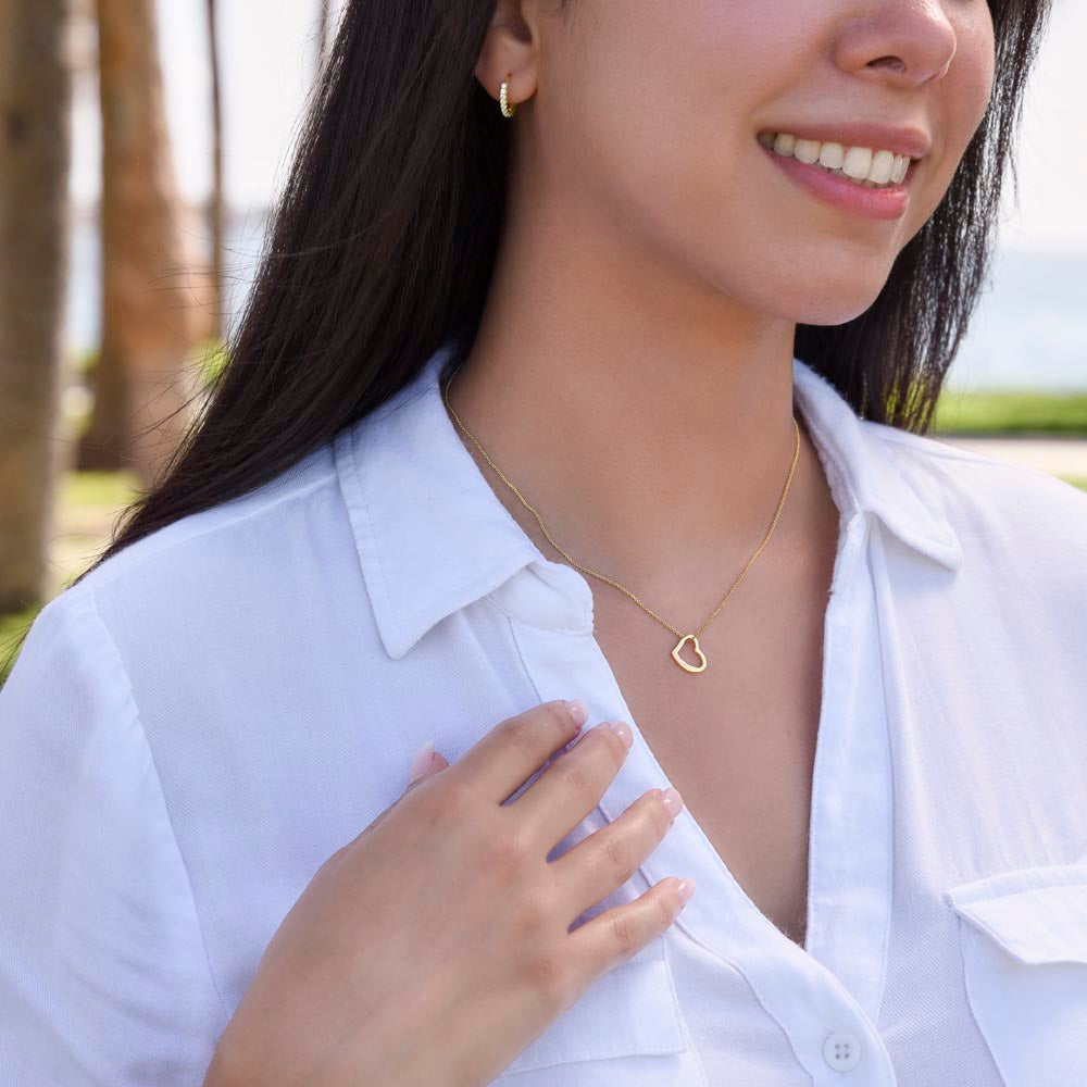 Couple necklace with delicate heart charm