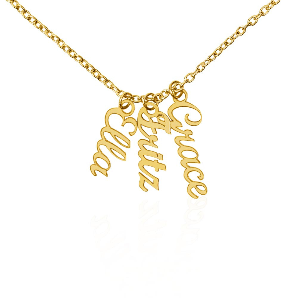 Jewelry box packaging containing personalized name necklace