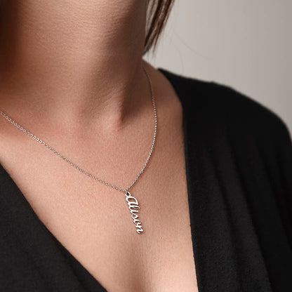 Custom engraved name necklace designed as a gift for women