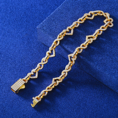 Moissanite heart bracelet crafted in 925 sterling silver
