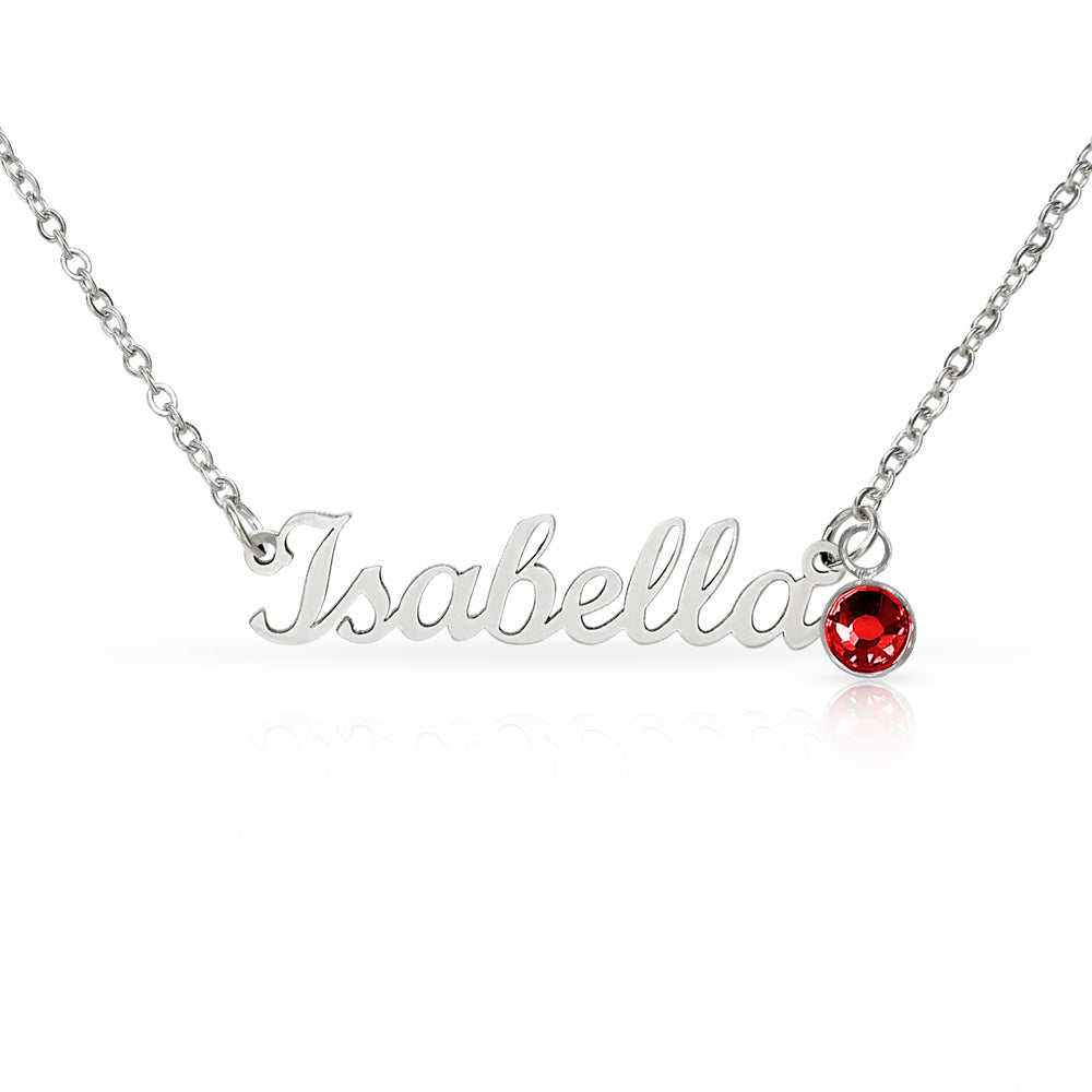 Personalized Birthstone Name Necklace for Women – Custom Elegant Pendant Gift